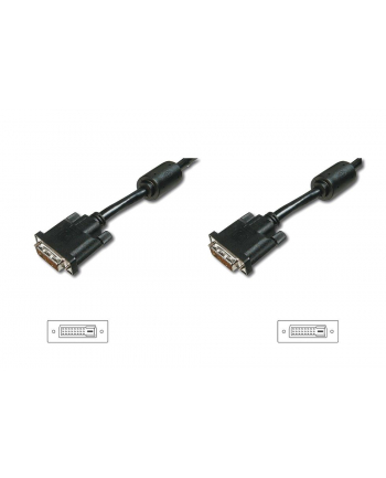 Kabel DVI DIGITUS AK-320101-050-S DVI-D (24+1) 2xferryt 5m czarny