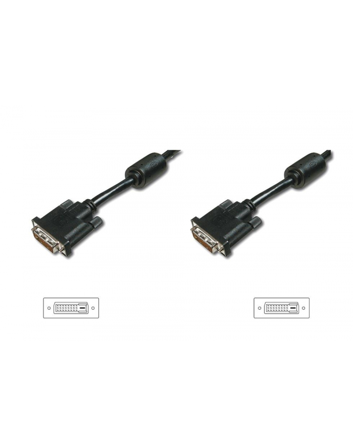 Kabel DVI DIGITUS AK-320101-050-S DVI-D (24+1) 2xferryt 5m czarny główny