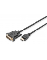 Kabel adapter DIGITUS HDMI Highspeed 1.3 Typ A / DVI-D(18+1), M/M 2m Black - nr 1