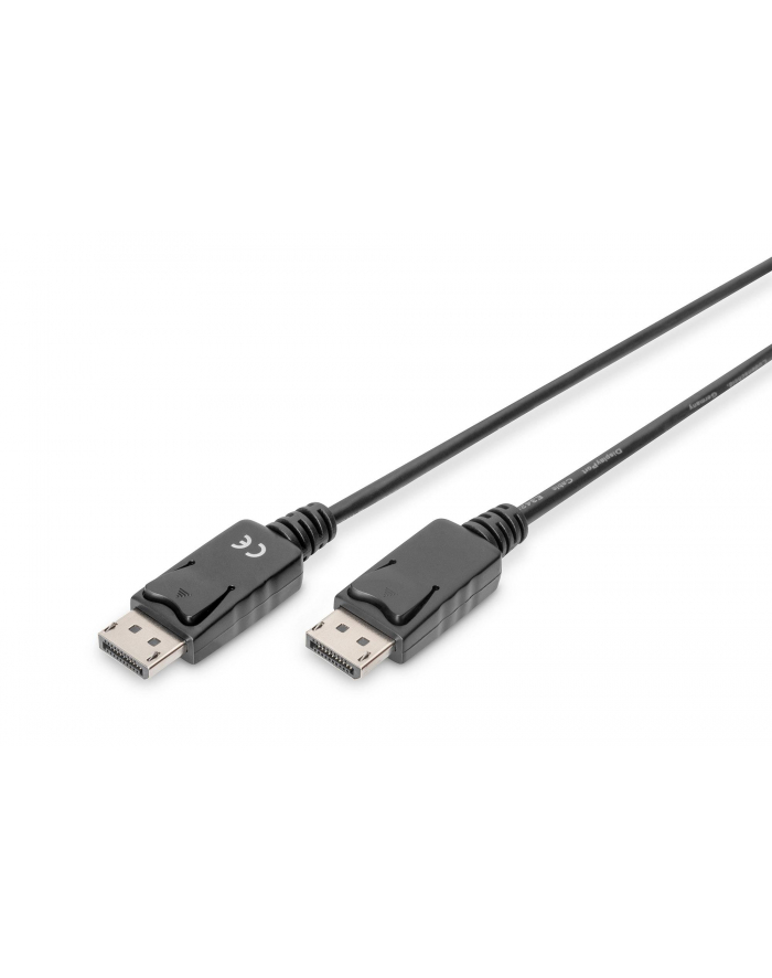 Kabel DisplayPort DIGITUS z zatrzaskami 1080p 60Hz FHD Typ DP/DP M/M czarny 1m główny
