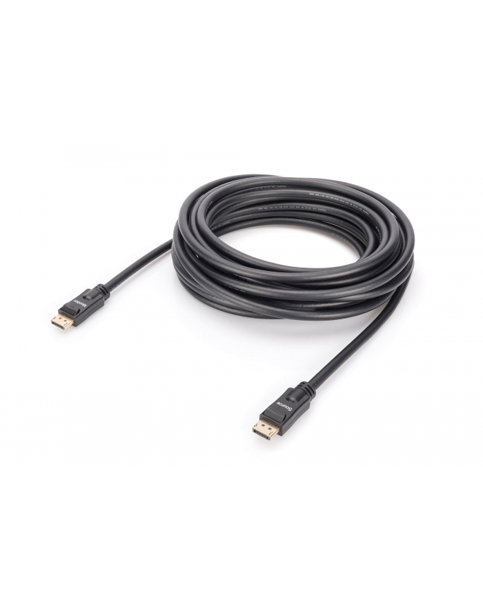 Kabel DisplayPort DIGITUS z zatrzaskami 4K 60Hz UHD Typ DP/DP M/M czarny 10m główny