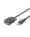 Kabel adapter DIGITUS DisplayPort z zatrzaskiem 1080p 60Hz FHD Typ DP/DVI-D (24+1) M/M 1m - nr 1