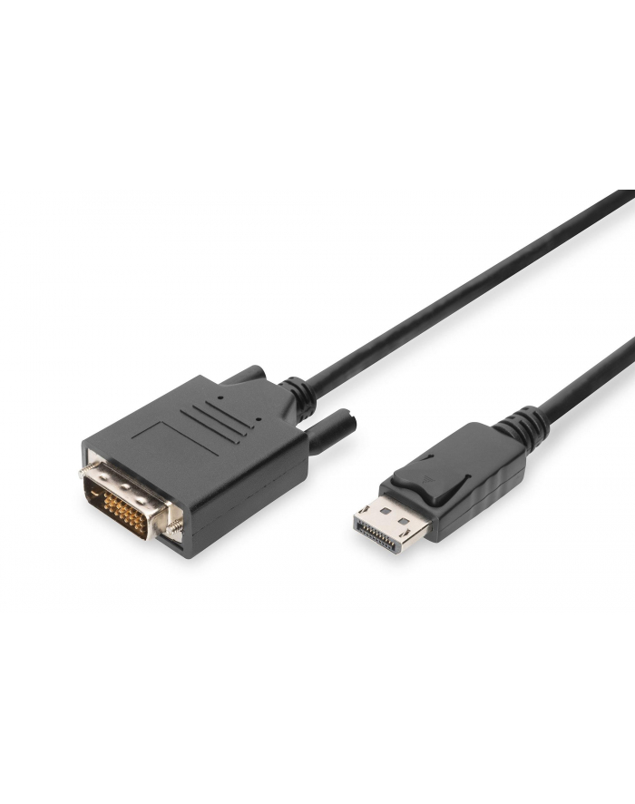 Kabel adapter DIGITUS DisplayPort z zatrzaskiem 1080p 60Hz FHD Typ DP/DVI-D (24+1) M/M 1m główny