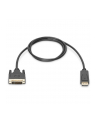 Kabel adapter DIGITUS DisplayPort z zatrzaskiem 1080p 60Hz FHD Typ DP/DVI-D (24+1) M/M 1m - nr 3