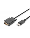 Kabel adapter DIGITUS DisplayPort z zatrzaskiem 1080p 60Hz FHD Typ DP/DVI-D (24+1) M/M 5m - nr 1