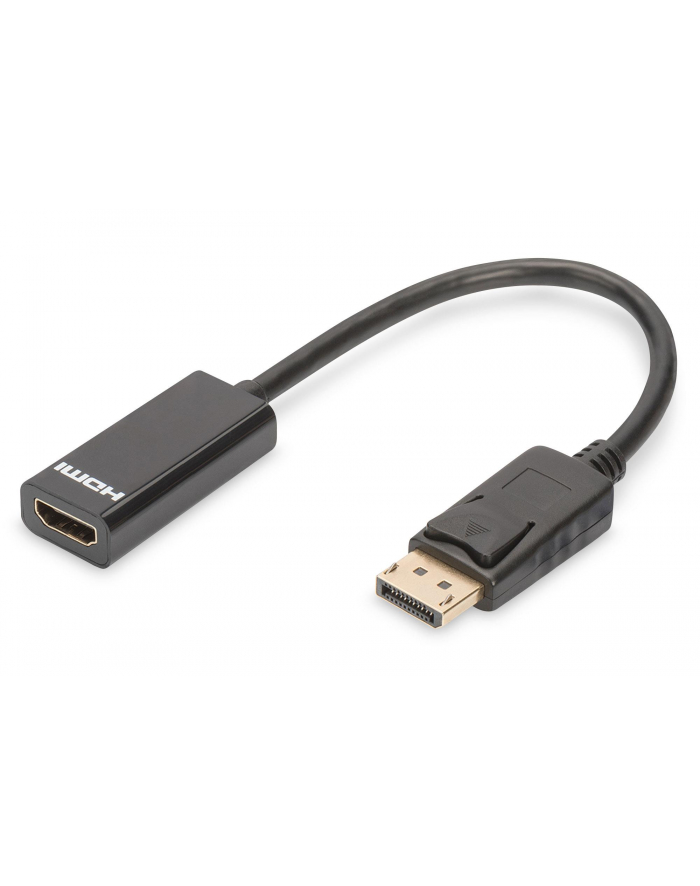 Kabel adapter DIGITUS DisplayPort, DP-HDMI typA, M/Ż 0,15m, DP 1.2 główny
