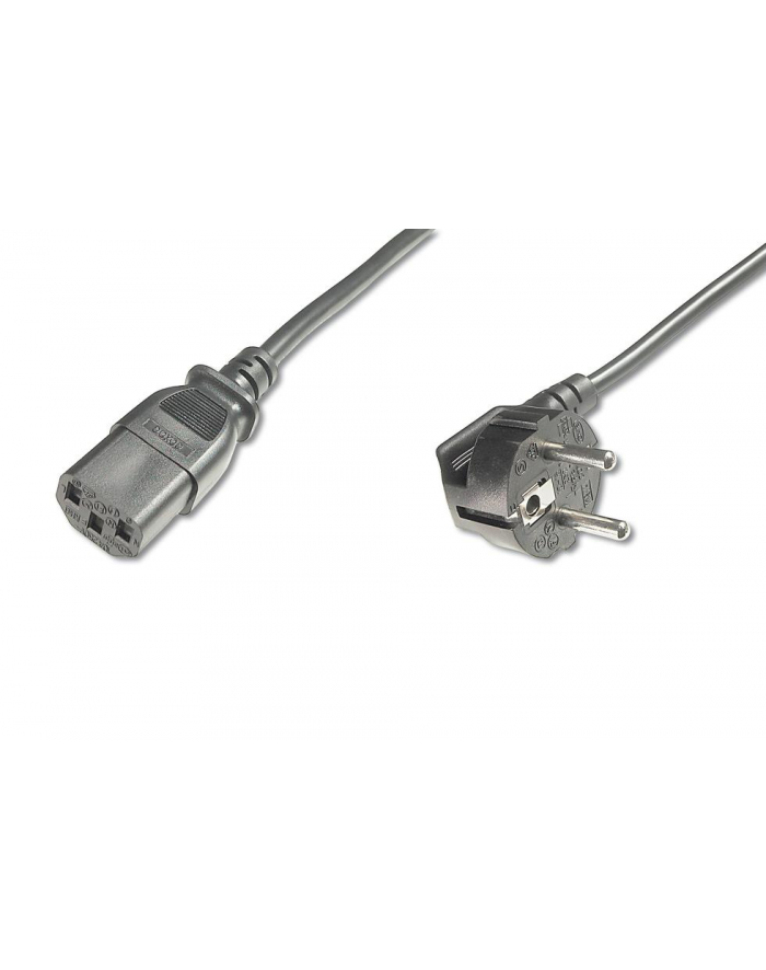 Kabel zasilający DIGITUS AK-440109-008-S Schuko kątowy/IEC C13 M/Ż 0,75m główny