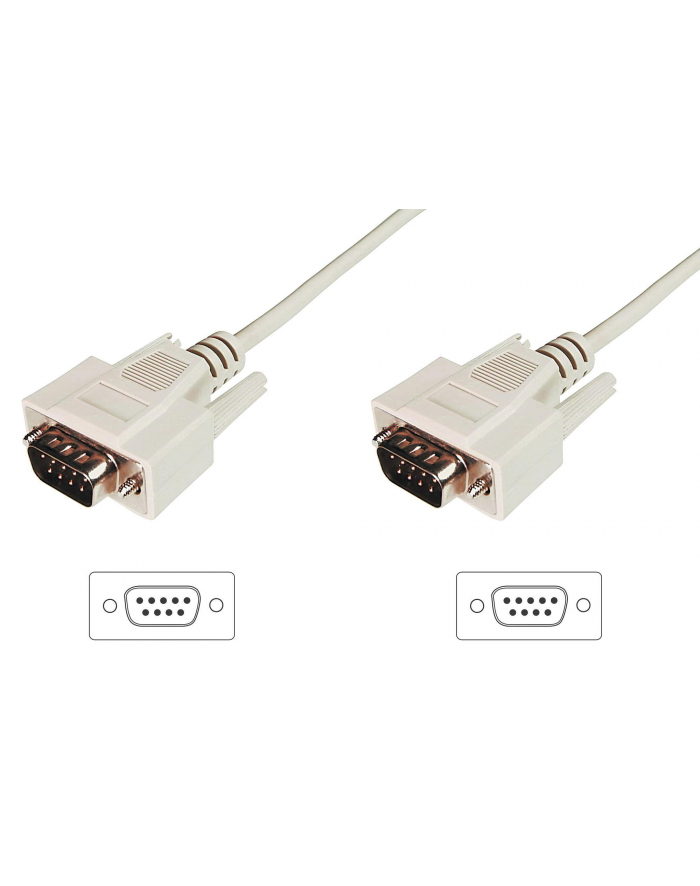 Kabel szeregowy DIGITUS 9pin /M - 9pin /M 3m biały główny