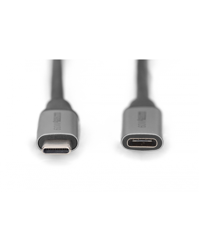 Kabel przedłużający USB 3.0 DIGITUS PREMIUM 60W/5Gbps Typ USB C/USB C Ż/M czarny 1m główny
