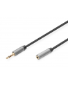 Kabel przedłużający audio DIGITUS PREMIUM MiniJack Stereo Typ 3.5mm/3.5mm Ż/M nylon 1m - nr 1