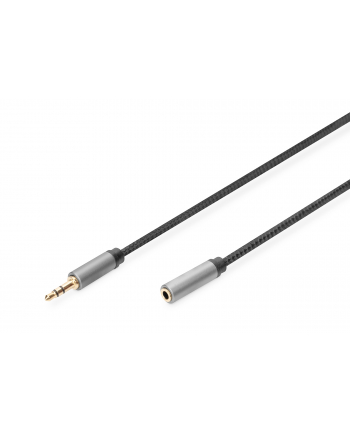 Kabel przedłużający audio DIGITUS PREMIUM MiniJack Stereo Typ 3.5mm/3.5mm Ż/M nylon 1m