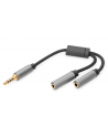 Kabel adapter headset DIGITUS PREMIUM MiniJack 3,5mm /2x 3,5mm MiniJack M/Ż nylon 0,2m - nr 1