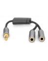Kabel adapter headset DIGITUS PREMIUM MiniJack 3,5mm /2x 3,5mm MiniJack M/Ż nylon 0,2m - nr 3