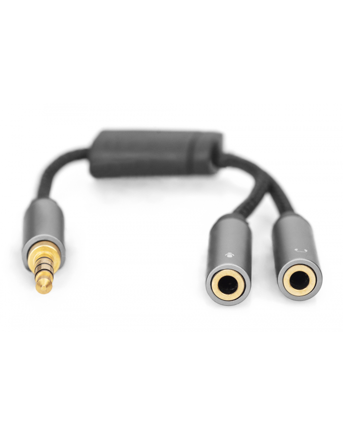 Kabel adapter headset DIGITUS PREMIUM MiniJack 3,5mm /2x 3,5mm MiniJack M/Ż nylon 0,2m główny