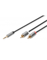 Kabel adapter audio DIGITUS PREMIUM MiniJack/Cinch Stereo Typ 3.5mm/2xRCA M/M nylon 1m - nr 1