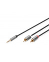 Kabel adapter audio DIGITUS PREMIUM MiniJack/Cinch Stereo Typ 3.5mm/2xRCA M/M nylon 1m - nr 3