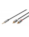 Kabel adapter audio DIGITUS PREMIUM MiniJack/Cinch Stereo Typ 3.5mm/2xRCA M/M nylon 1,8m - nr 1