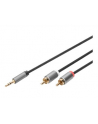 Kabel adapter audio DIGITUS PREMIUM MiniJack/Cinch Stereo Typ 3.5mm/2xRCA M/M nylon 1,8m - nr 8
