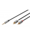 Kabel adapter audio DIGITUS PREMIUM MiniJack/Cinch Stereo Typ 3.5mm/2xRCA M/M nylon 3m - nr 1