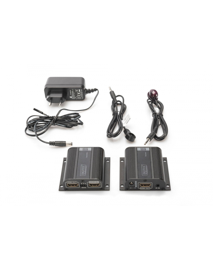 Extender DIGITUS HDMI do 50m Cat.6/7 UTP, 1080p 60Hz FHD, HDCP 1.2, IR, audio(zestaw) główny