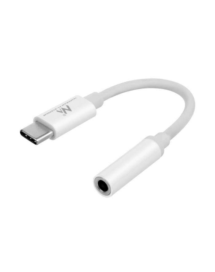 Kabel adapter Maclean MCTV-847 USB Type-C - 3,5mm mini jack biały główny