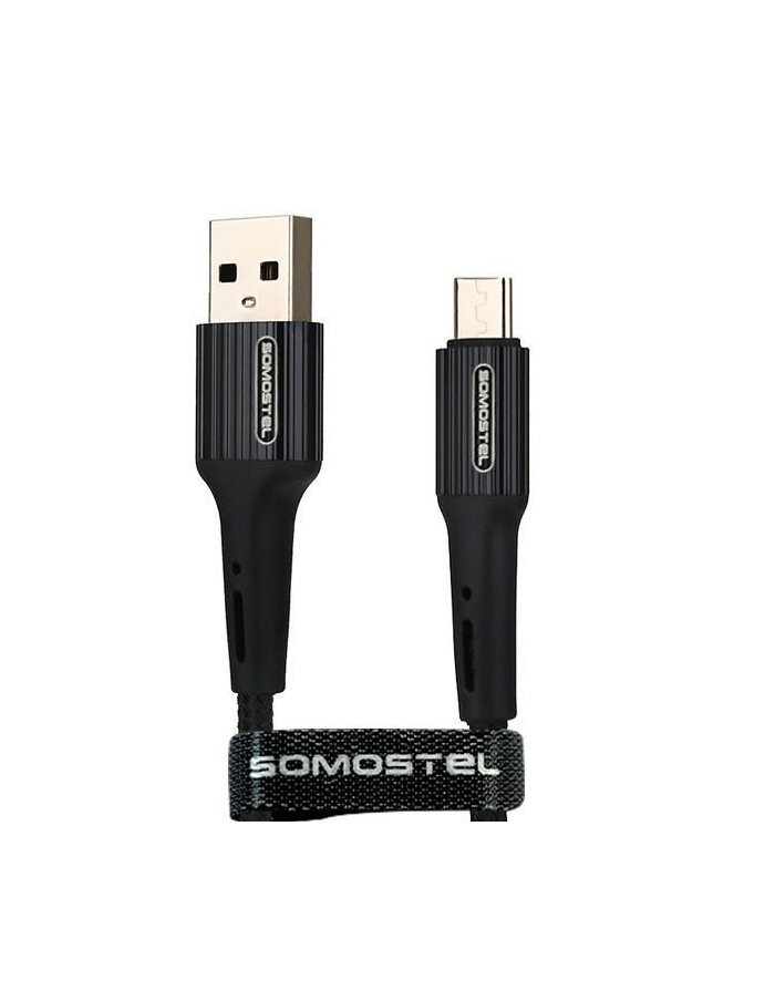 Kabel Somostel SMS-BW06 micro USB 3.6A Quick Charger QC 3.0 1m Powerline czarny główny
