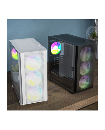 Montech AIR 100 ARGB, Micro-ATX, Tempered Glass - biały nr 1
