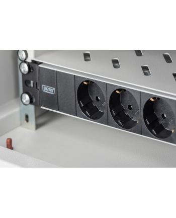 Listwa zasilająca DIGITUS do szaf 10'' RACK 3xSchuko, 2m 1xSchuko, 16A, aluminiowa nr 1