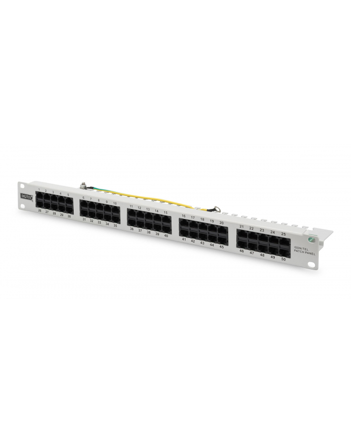 Patch panel DIGITUS ISDN telefoniczny 19'' 50x RJ45 (8P4C) UTP kat. 3 szary główny