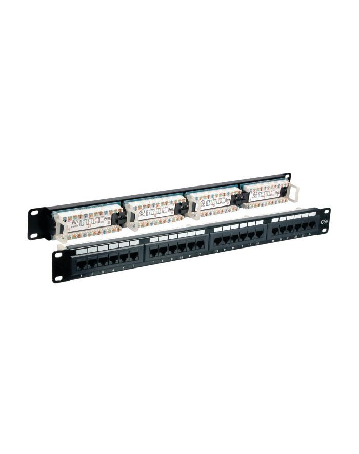 Patch panel EFB-Elektronik 37585.1, 24 porty RJ45 Cat6 UTP, 1U, czarny główny