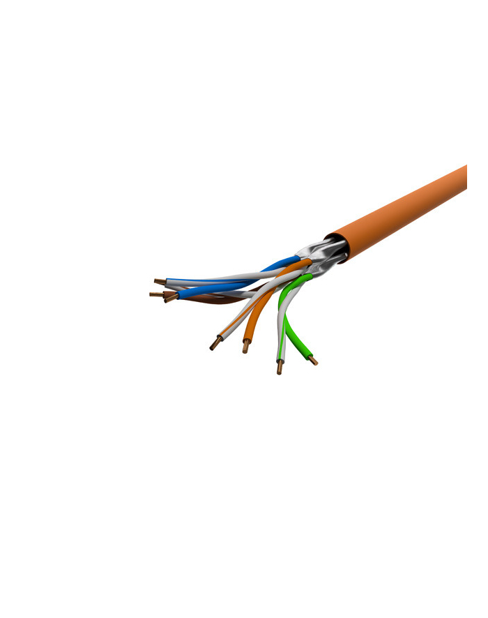 Kabel UFTP Lanberg kat. 6A 500m B2CA drut CU LSZH orange fluke passed główny