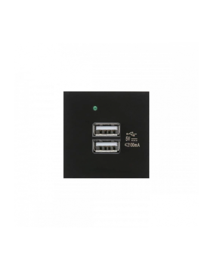 Gniazdo USBx2 z ładowarką Maclean MCE728B podwójne, 2.1A fast charge, czarne główny