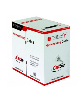 Kabel instalacyjny Techly skrętka Cat5e F/UTP linka, 100% miedź, 305m szary