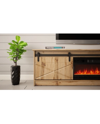 cama meble Szafka RTV GRANERO+kominek 200x56 7x35 dąb wotan