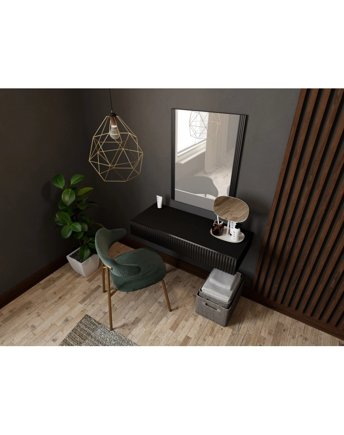 cama meble Toaletka z lustrem PAFOS 80x41 6x100 czarny mat główny