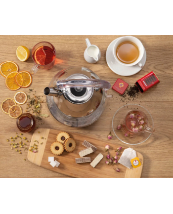Gorenje Kettle K17GPD Electric, 2200 W, 1.7 L, Glass/Stainless steel, 360° czerwonyational base, Stainless Steel