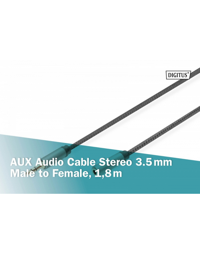 digitus Kabel przedłużający audio MiniJack Stereo Typ 3.5mm/3.5mm M/Ż nylon 1,8m główny