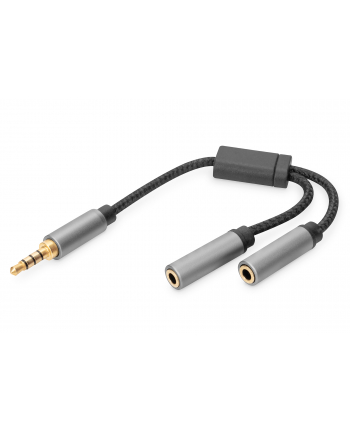 digitus Kabel adapter headset MiniJack 3,5mm/2x 3,5mm MiniJack M/Ż nylon 0,2m