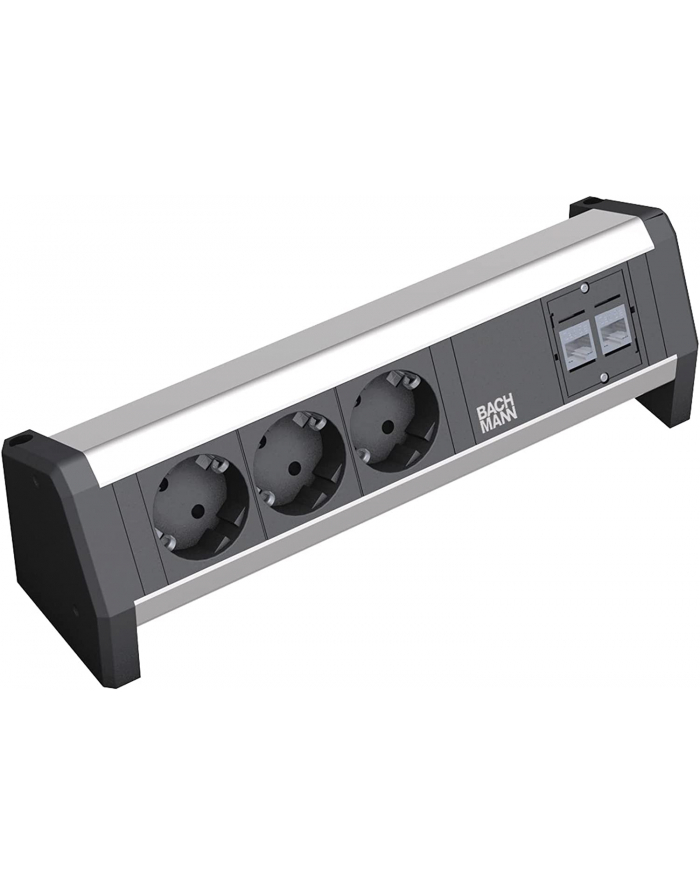 Bachmann D-ESK 1, 3-way power strip GST18i3 339.1004 (Kolor: CZARNY/grey, 3x protective contact CEE7/3, 2x CAT5e) główny