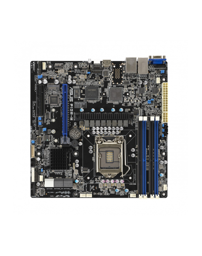 Płyta Serwerowa ASUS P12R-M LGA-1200 C252  4*DIMM  1*PCIe x8 slot  1*PCIe 16 slot  6*SATA ports  1*M2  2 x Intel® I210AT + 1 x Mgmt LAN  MICROATX główny