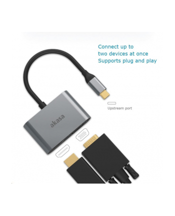 AKASA  ADAPTÉR USB-C 2-IN-1 (SINGLE OR DUAL DISPLAY OUTPUT, HDMI &  (0000057098)