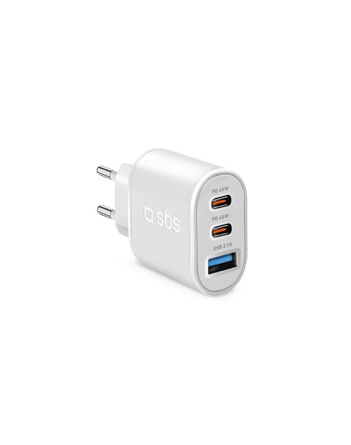 Sbs Travel Charger 2xUSB-C PD 45W + USB 2,1A (TETR1USB2CPD45W) główny