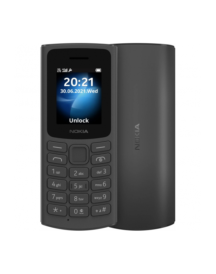 Nokia 105 DS TA-1378 Black, 1.8 '', QQVGA, 0.048 MB, Dual SIM, Nano Sim, 3G, USB version Micro, 1020 mAh główny