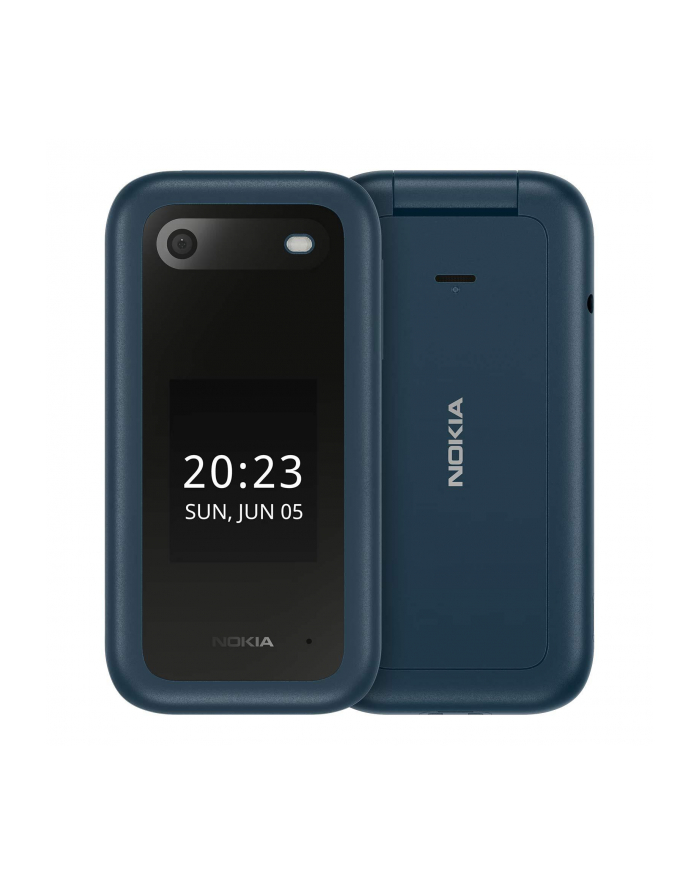 Nokia 2660 Flip Blue, 2.8 '', TFT LCD, 240 x 320, Unisoc, T107, Internal RAM 0.048 GB, 0.128 GB, microSDHC, Dual SIM, Główna kamera (tył) 0.3 MP, 1450  mAh główny
