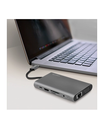 LOGILINK UA0383 - USB 3.2 (GEN 1) STACJA DOKUJĄCA Z 10 PORTAMI I PD (POWER DELIVERY) 100 W, 1X USB-C (PD) / 3X USB 3.0 / 1X HDMI / 1X VGA / 1X RJ45 /