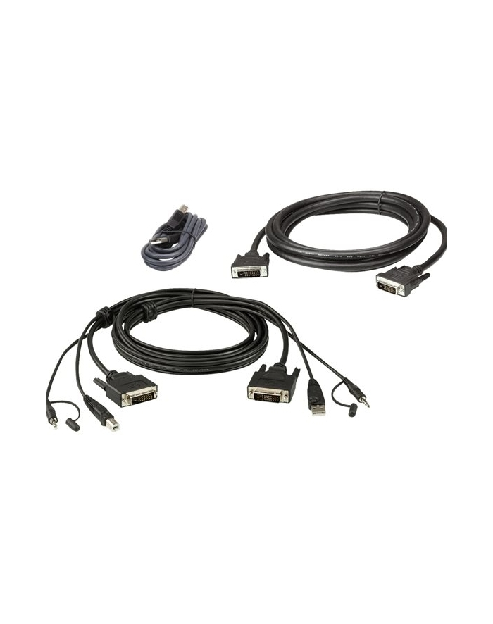 ATEN  KABEL KVM  2L-7D02UDX3, [1X ZŁĄCZE MĘSKIE DVI-D, ZŁĄCZE MĘSKIE USB 2.0 A, ZŁĄCZE MĘSKIE JACK 3,5 MM - 1X ZŁĄCZE MĘSKIE DVI-D, ZŁĄCZE ŻEŃSKIE USB główny