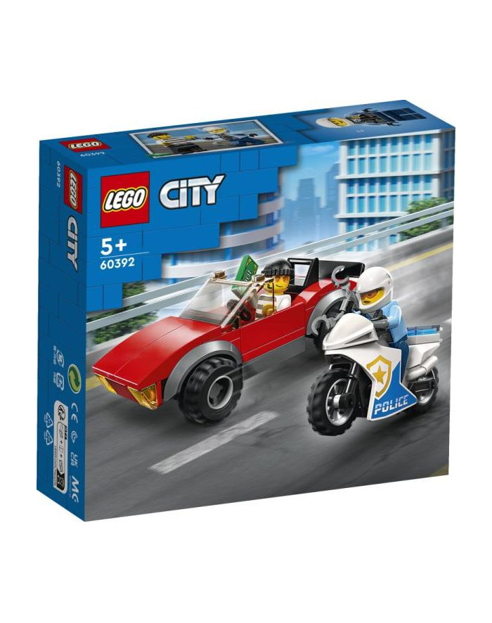 LEGO 60392 CITY Motocykl policyjny - pościg za samochodem p4 główny