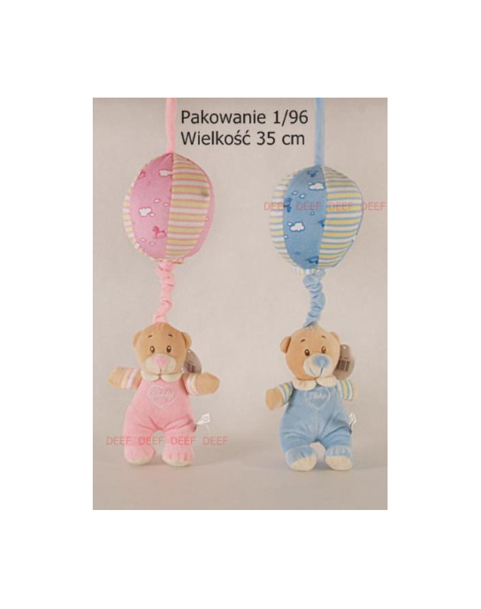 Maskotka Miś w balonie muzyczny z pozytywką 35cm 02659 D-EEF mix cena za 1 szt główny