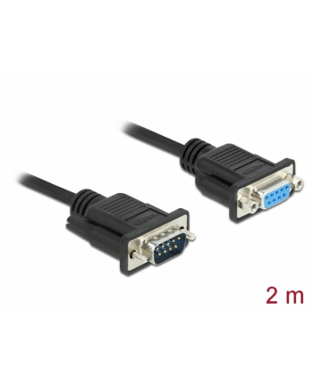 D-ELOCK Serial Cable RS-232 Sub-D9 male to female nullmodem with narrow plug housing 2m