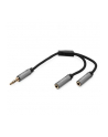 digitus Kabel adapter audio splitter MiniJack 3,5mm /2x 3,5mm MiniJack M/Ż nylon 0,2m - nr 18